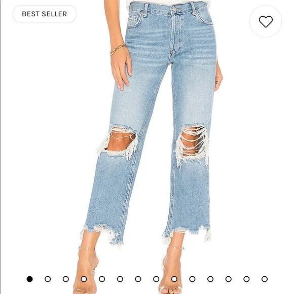 Free People x We The Free Maggie Straight Jean in Light Stone - Picture 5 of 5